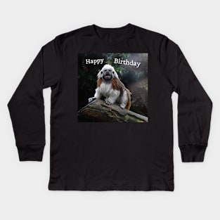 Birthday Monkey Kids Long Sleeve T-Shirt